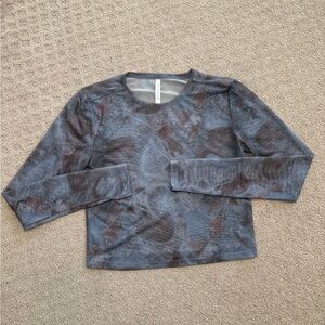 Fabletics Gray and Brown Patterned Top Size L